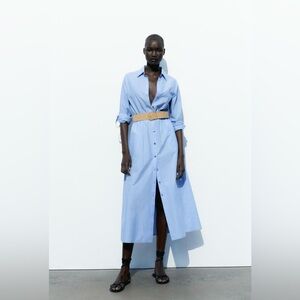 Zara Blue/White Stripe Shirt Dress Size S